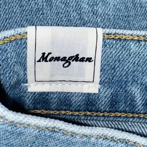 FRANK & EILEEN The Monaghan Ripped Raw Hem Crop Straight Leg Mom Jeans 24 - Picture 3 of 6